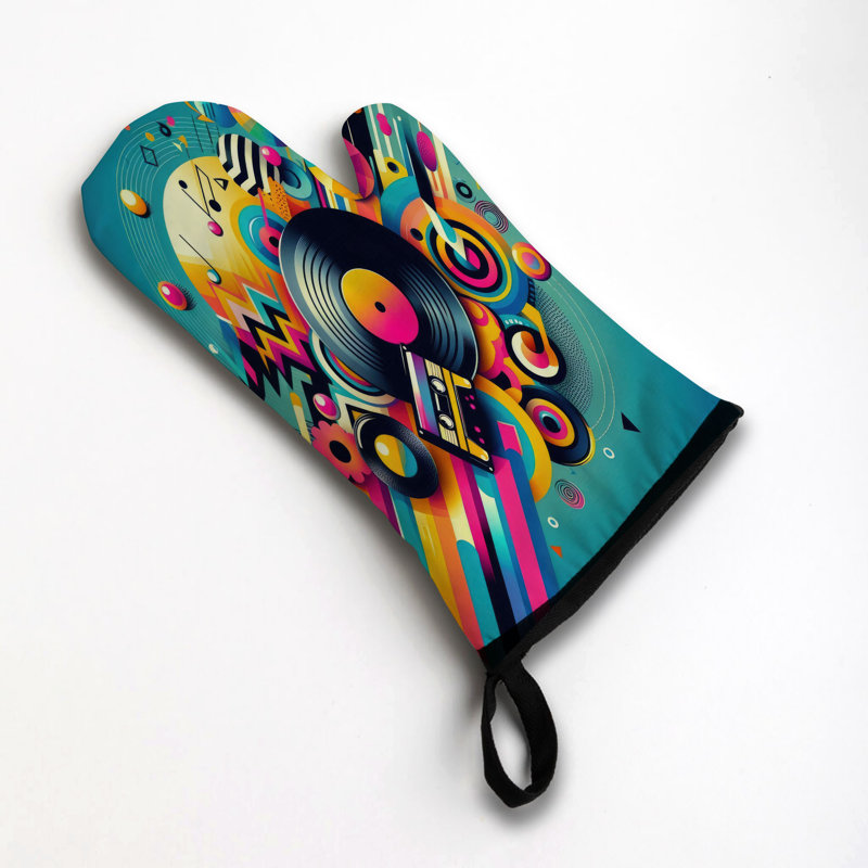 90s Electric Oven Mitt Cotton Twill
