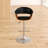 Allin Swivel Adjustable Height Bar Stool with Open Back in Faux Leather, Walnut Wood and Chrome-977653125
