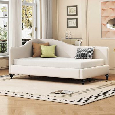 L-Shaped Daybed With Solid Wood Legs