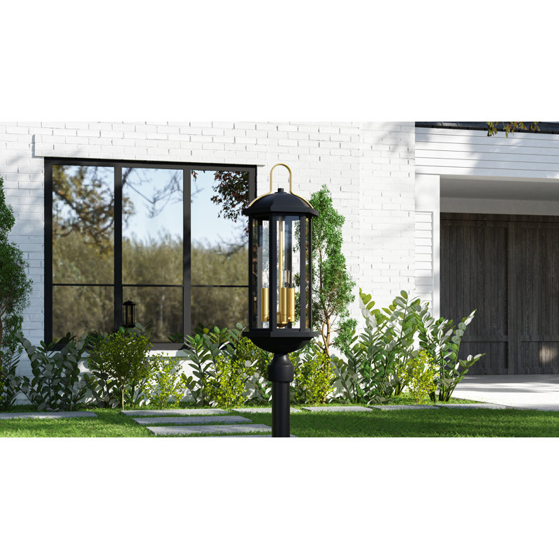 Ingetrud 3-Light Matte Black Outdoor Post Lantern