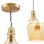 Luminaire suspendu en forme de cloche en verre doré / ambre de 9 po de diamètre-977976308