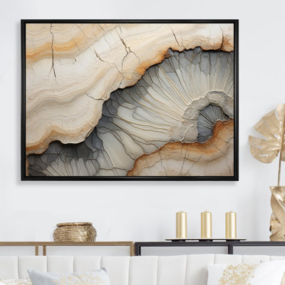 " Beige And Orange Minimalism Stone Geode II "