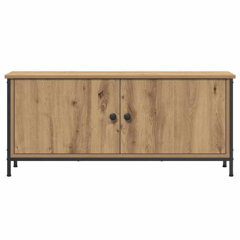 TV Cabinet Engineered Wood, 45cm H x 100cm L x 35cm W, Artisan Oak