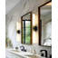 Ensemble de deux appliques murales modernes, or noir et noir avec abat-jour en verre blanc givré, barre de meuble-lavabo à 2 lumières pour miroir, montage vertical ou horizontal