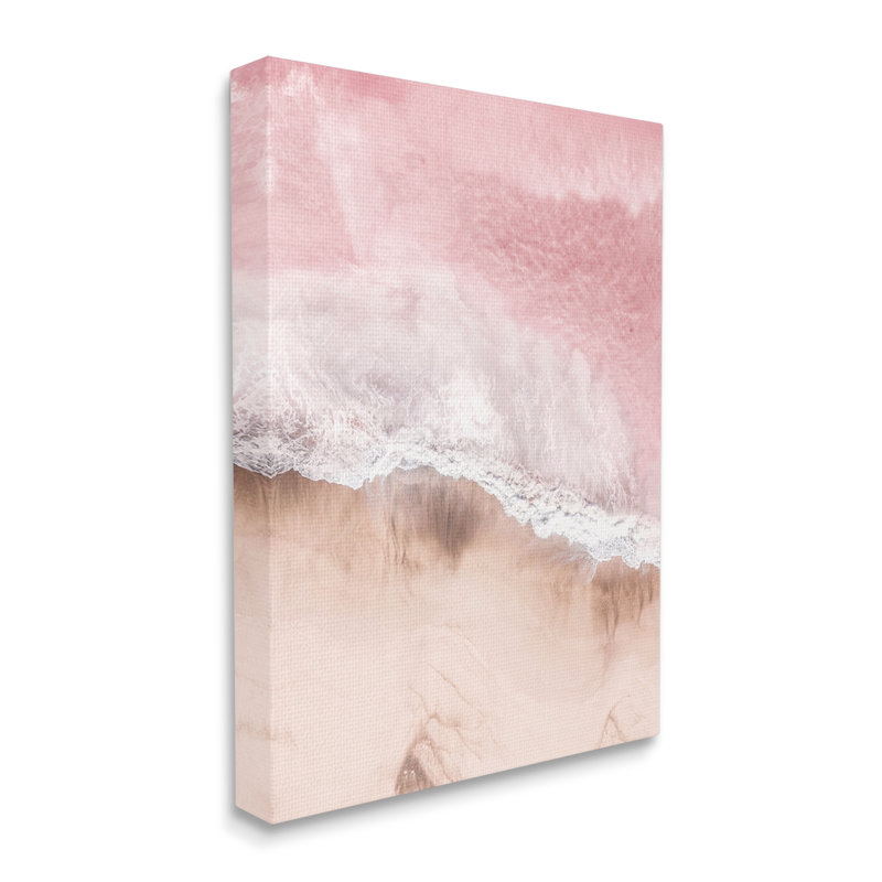 Conception d'art sur toile Stupell Industries, bord de mer rose par Sissi et Seb, H 20 po x l 16 po x P 1,5 po