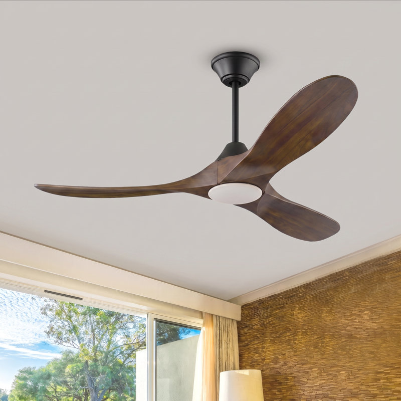 Ceiling Fan With Remote, 106cm Wide, Walnut