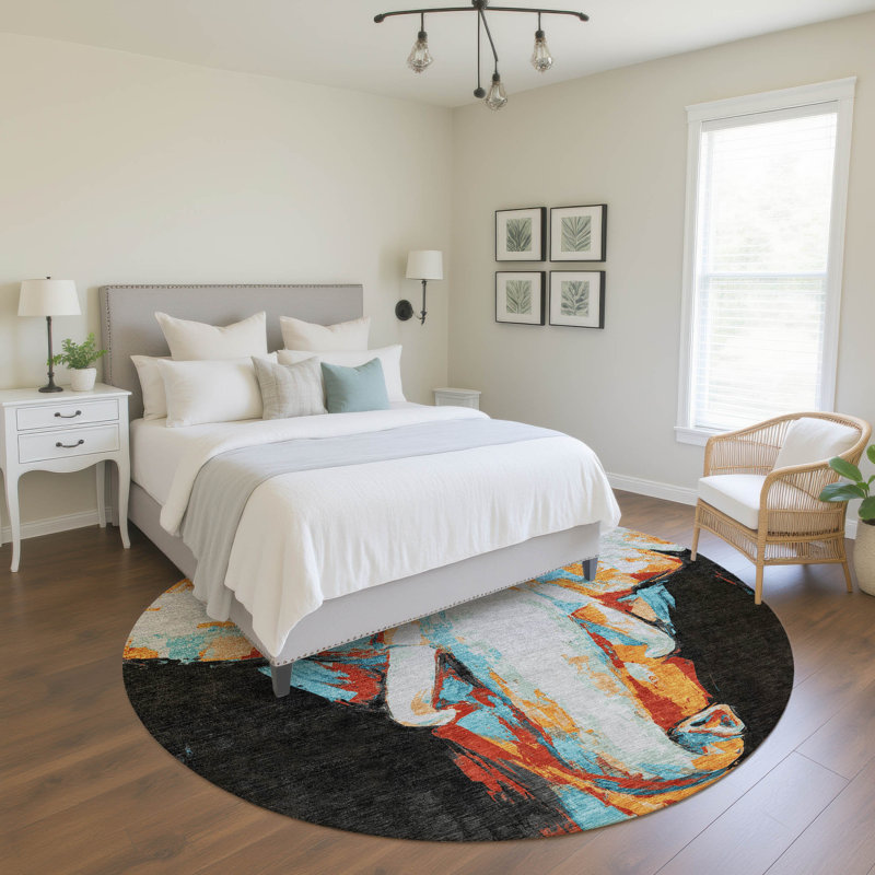 Tapis Mayfield Premium lavable à la machine, 5 pi x 7 pi 6 po, Noir