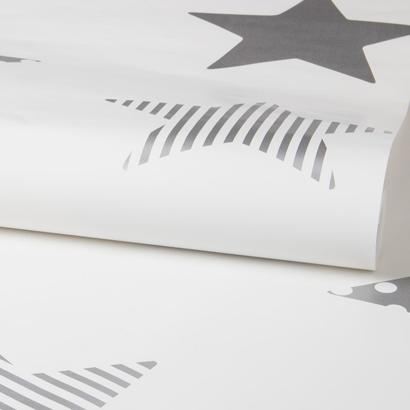 Superfresco Easy Superstar Star, Strip and Dotty Print Wallpaper, Silver/White