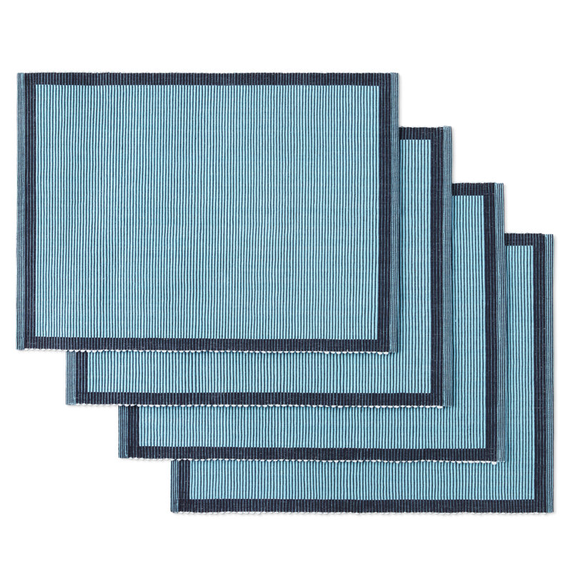 kate spade new york Garden Party 4-Pack Set Placemat Set, Pink/Rose Pink, 14x19, Blue