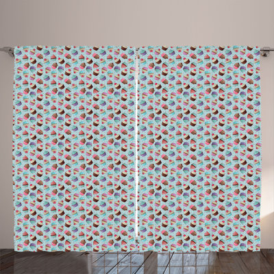 Polyester Semi Sheer Curtain/Drape Pair