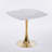 31.5" Modern Square Marble-Top Tulip Dining Table with Gold Metal Base-728675356
