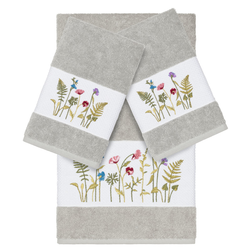 Serenity 3 Piece Towel Set, Light Gray