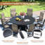 Table ronde d'extérieur 60 po avec 8 chaises pivotantes - Ensemble de salle à manger de patio résistant aux intempéries-748718428