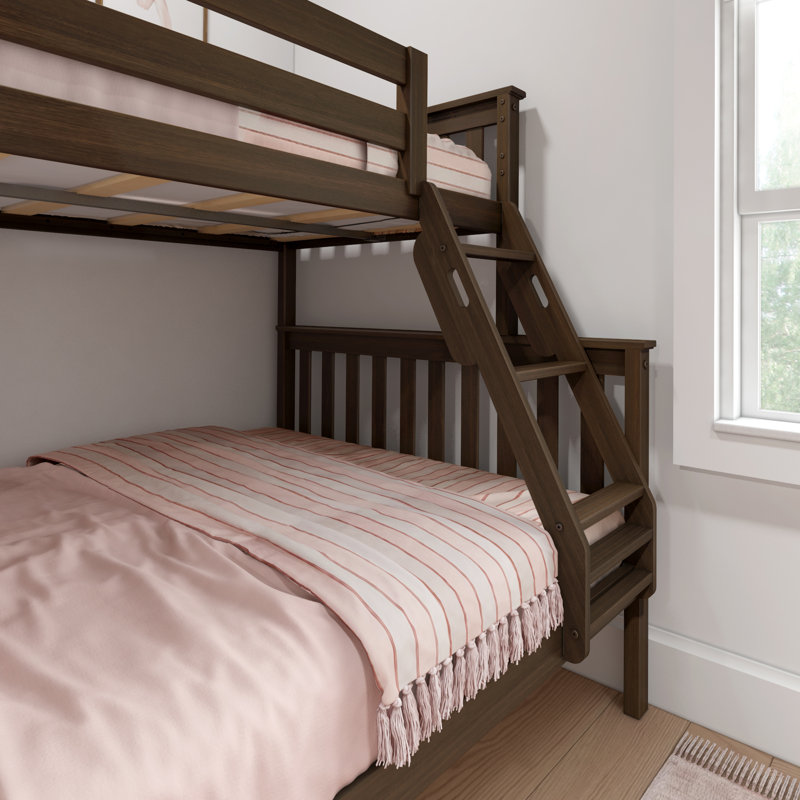 Bolles Twin Over Full Solid Wood Standard Bunk Bed, Walnut