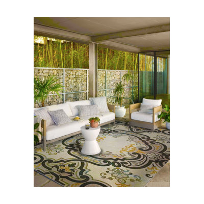 Tapis tissé à motif géométrique à motif floral et lavable