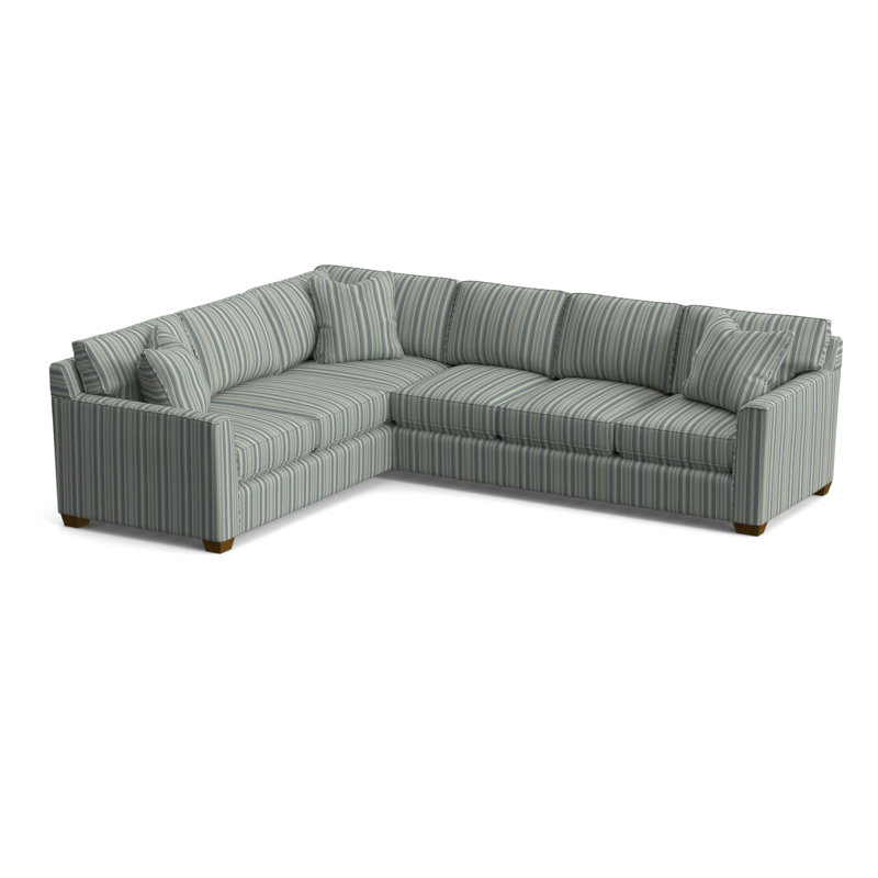 Frye L-Sectional, Havana, Left Hand Facing, Green and Blue Stripe; 0252-54