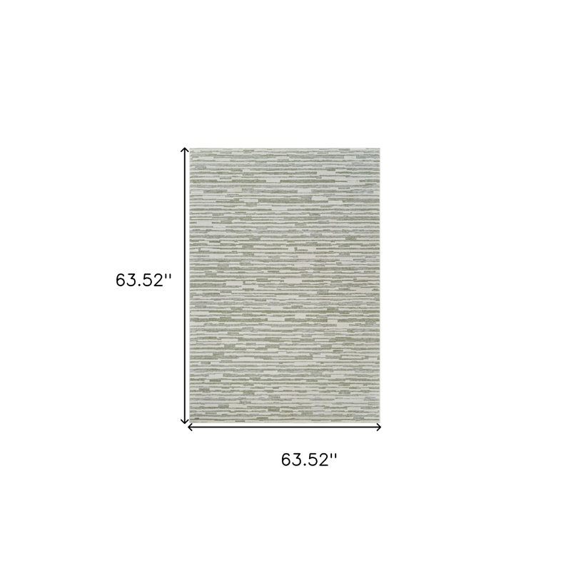 Tapis abstrait délavé beige et vert 5 pi x 8 pi