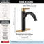 Robinet de salle de bain Nicoli noir mat / or brossé, robinet de lavabo monotrou pour meuble-lavabo, ensemble de drain à bouton-poussoir, noir mat / bronze champagne-91855314