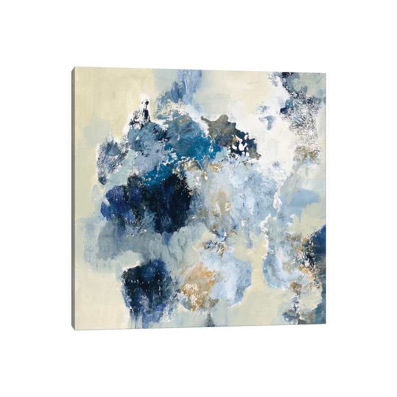 «Indigo» par Silvia Vassileva - impression, H 48 po x l 48 po x P 1,5 po, Toile tendue, Pas de tapis