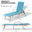 Chaises longues d'extérieur 73,9 "en aluminium avec coussins amovibles 72" et dossier réglable (ensemble de 2)-2042238243-2046552945