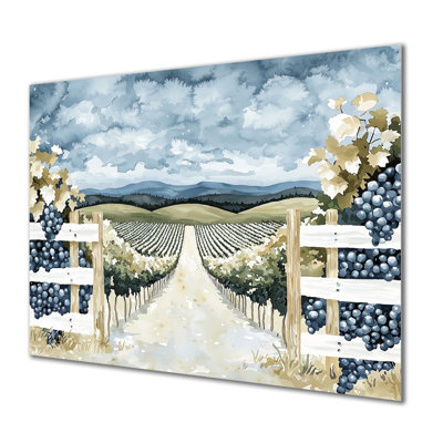 Italian Vineyard Landscape II - Landscapes Metal Wall Art Decor, Vineyard Metal Print