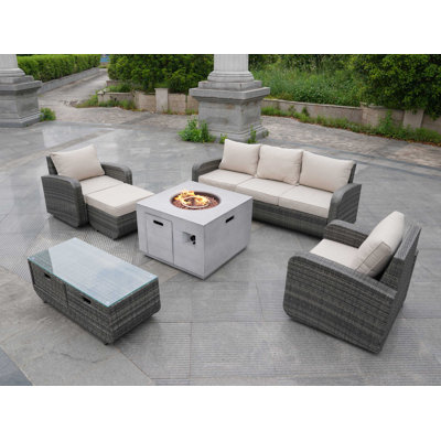 6 - Person Patio Conversation Set with Cushions