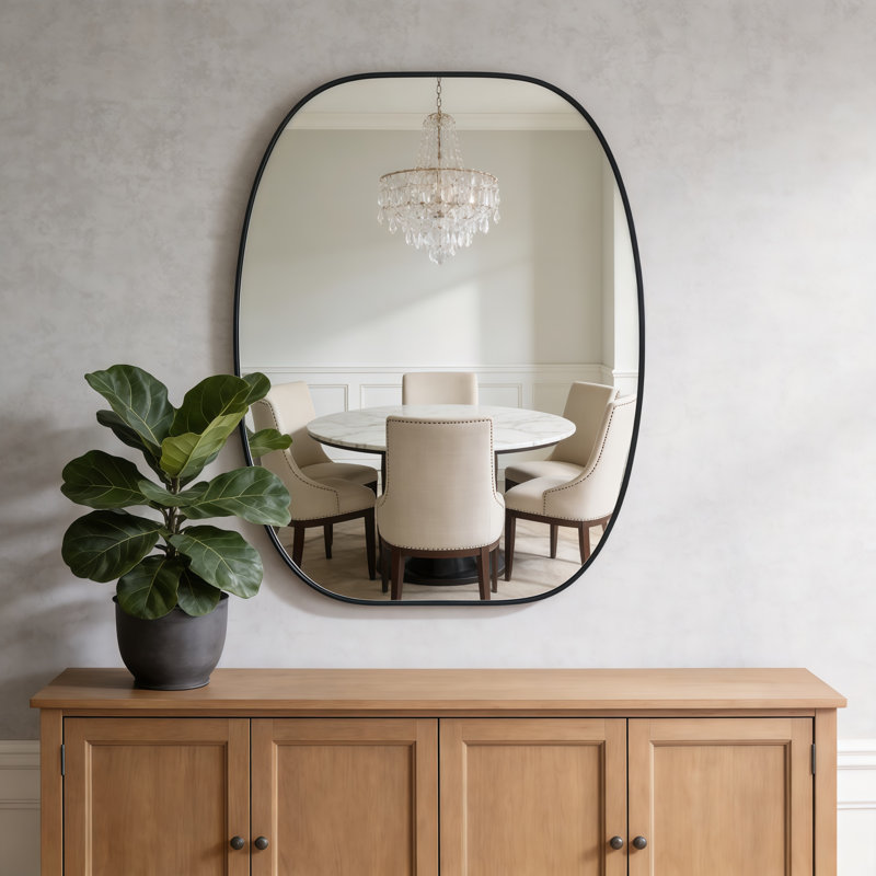 Miroir de salle de bain mural, H 40 po x l 30 po, Noir