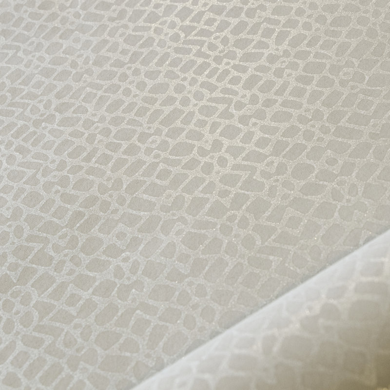 Slow Living Metallic Geometric Motif Wallpaper Roll, Rosy Gray