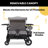 Jeep Wrangler Deluxe 4 Seater Stroller Wagon by Delta Children - Premium Stroller Wagon for 4 Kids with Convertible Seats, Adjustable Push/Pull Handles, Removable Canopy & Flat Fold