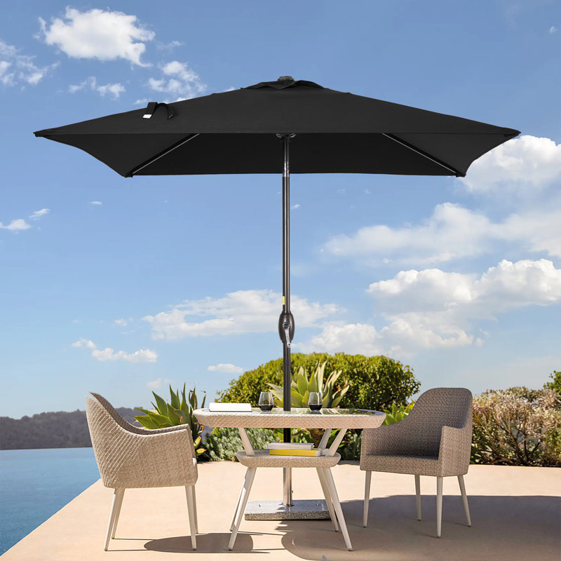 Parasol carré de 78 po Sabery, Noir
