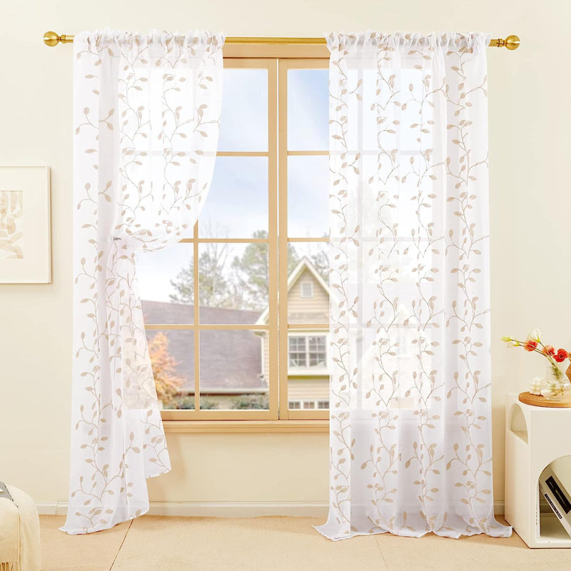 Paire de rideaux occultant Janda, Beige, l 52" x L 84"