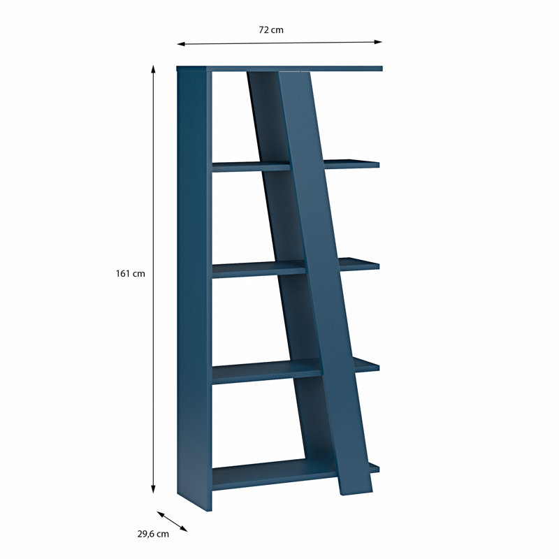 161cm H x 72cm W Plywood / Laminate Board Bookcase, Blue
