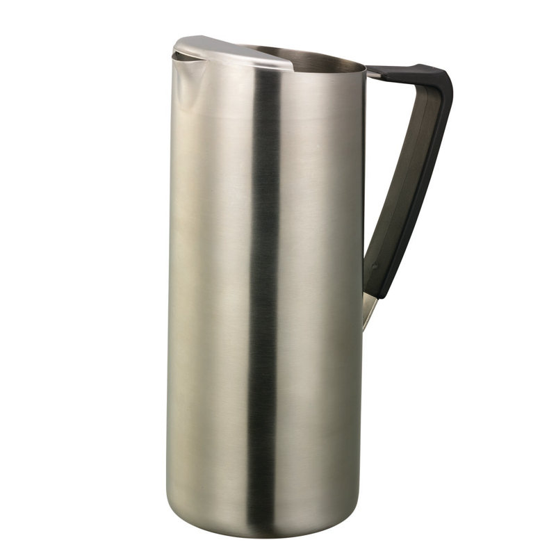 Carafe d'eau mince en acier inoxydable de 1,9 litre avec pare-glace, 54 oz, Argent argent
