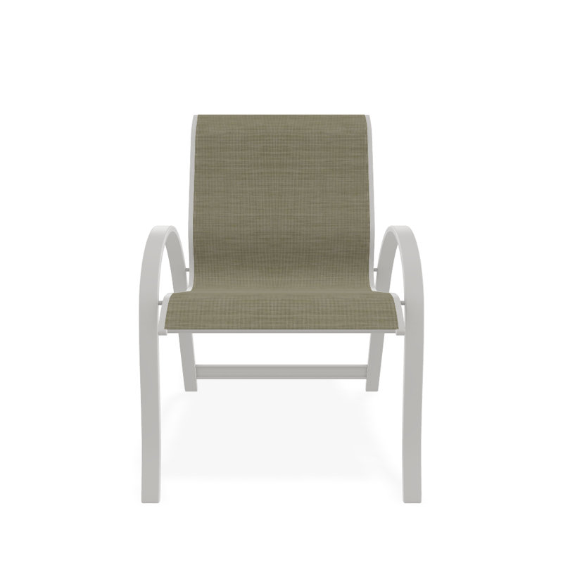 Fauteuil de salle à manger empilable Hiraku, Bristol taupe Sunbrella®, Neige