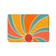 Tapis de sol géométrique rétro 24 po x 36 po, bleu sarcelle, pour porte d'entrée Retro Swirl Sun