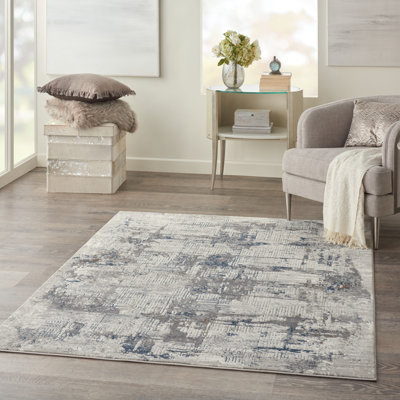 Tapis abstrait gris / bleu Zumbrota