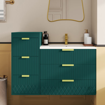Floating 24‘’ Bathroom Vanity With Side Storage Set