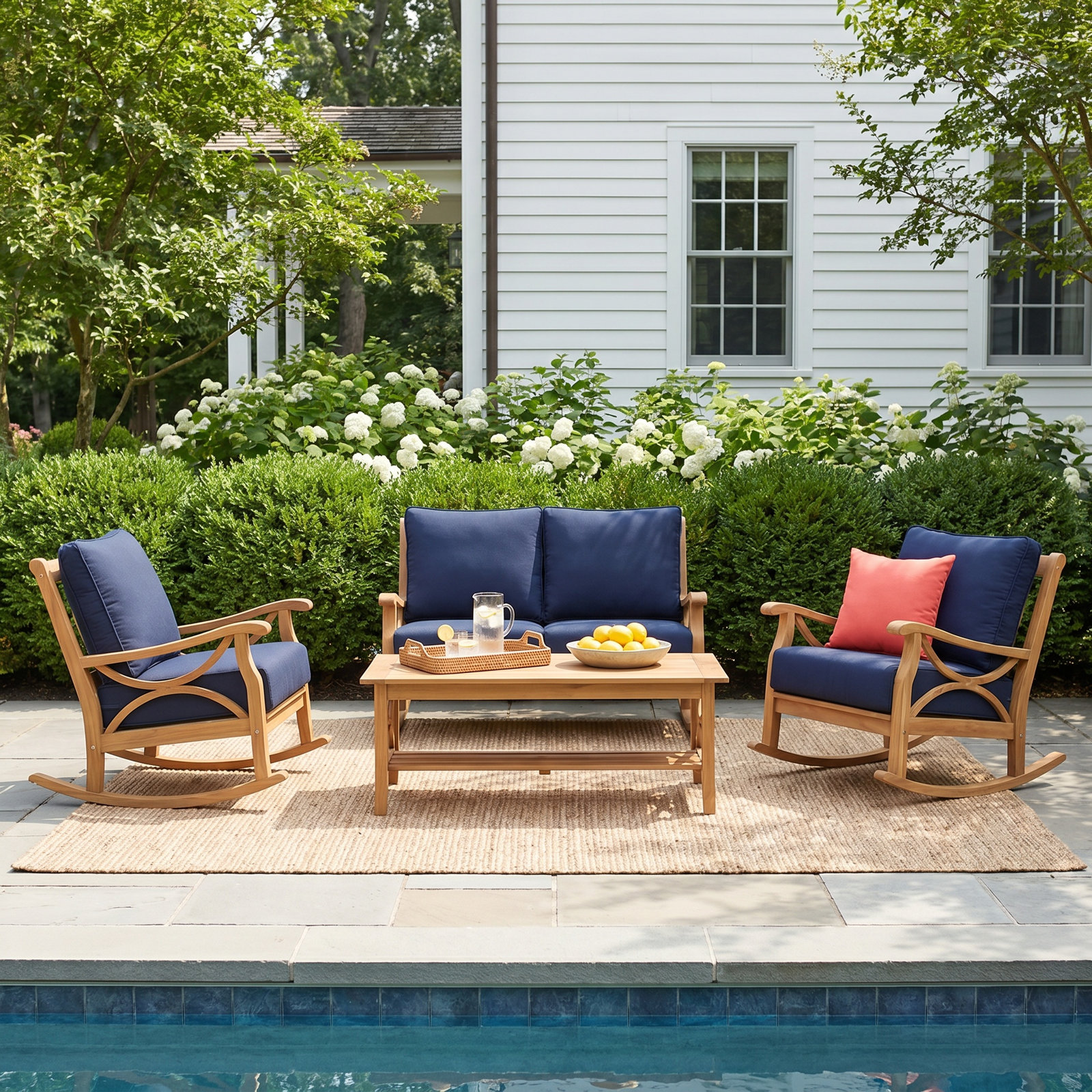 Malena 4-Person Teak Patio Seating Group