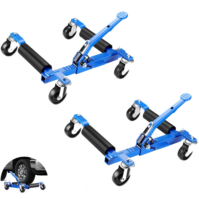 Ensemble de 2 chariots à roulettes, 2 chariots de 3000 lb avec cric pour la réparation du véhicule