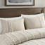 Housse de couette très grande teinte en chenille 100% coton avec rayures taupe et blanches Sweet Chenille