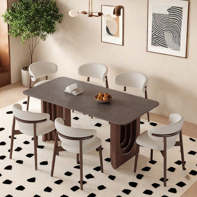 Retro Rock Board Dining Table with FAS Ash Legs