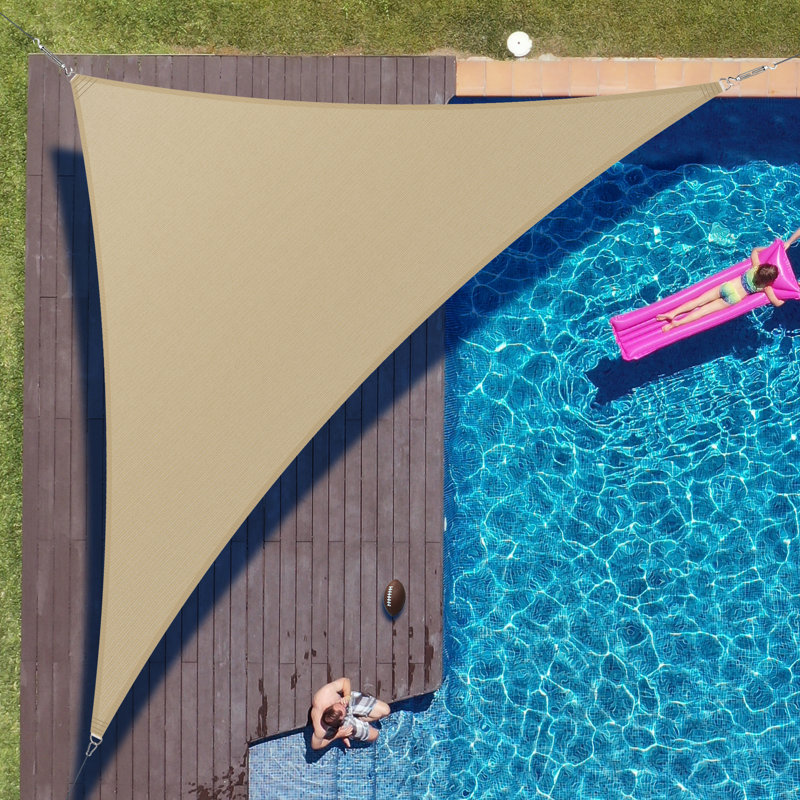 ColorTree Customizable Right Triangle Sun Shade Sail - Durable & UV-Resistant, Sand Beige, 5x7x8.6