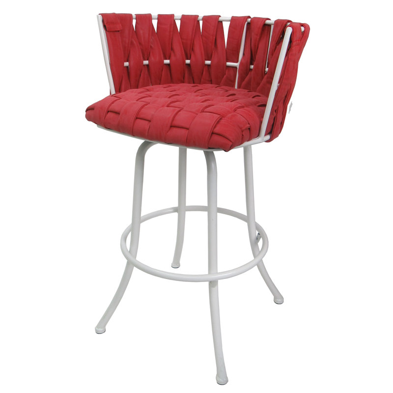 Gorrell Swivel Upholstered Counter Stool, Red, Counter Stool (26" Seat Height)