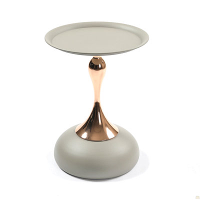 End Coffee Table Round Side Table, Modern Metal Pedestal Table, Minimalist Accent Table