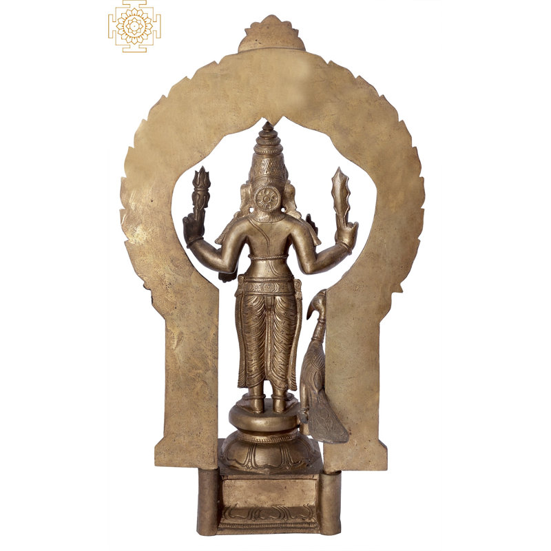 Statue 15 "Karttikeya (Murugan) avec arche - Idole en bronze Panchaloha faite à la main | Madhuchista Vidhana (Cire perdue) de Swamimalai