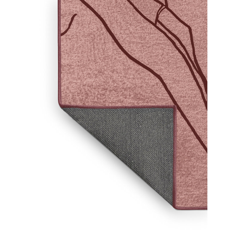 Soft Plush Findley Valentines Modern & Contemporary Abstract Area Rug in Brown – Rose Binding, 4x6