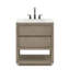Oakman 30" Carrara White Marble Countertop Bath Vanity in Grey Oak with Mirror
