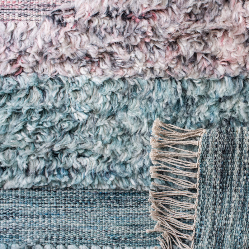 Tapis bleu en laine Aitkin, Rectangle 4 pi x 6 pi