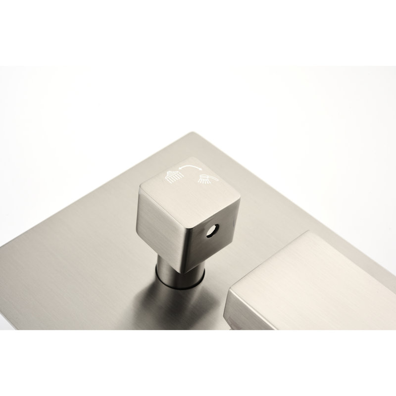 Two - Function Shower Diverter Valve Mixer Made Of Solid Brass With 2 Outlets And Balance, 1/2 Standard Connection Way Outlet Balance Adjustable Thermal Limit, Pipe Thread