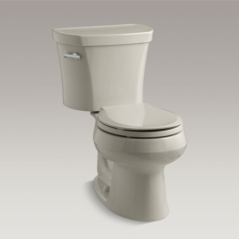 Wellworth 1.28 GPF Water Efficient Round Two-Piece Toilet (Seat Not Included), Sandbar
